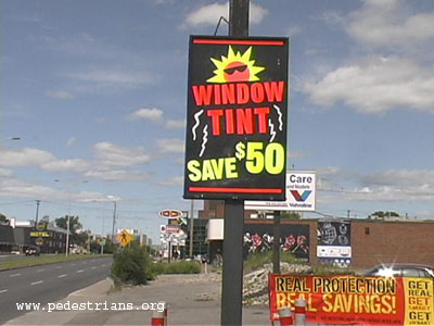 Tinted window sign