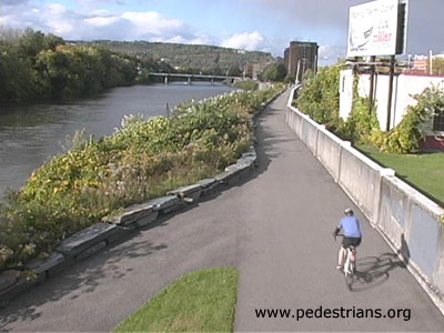 Trail along levee in Binghamton
